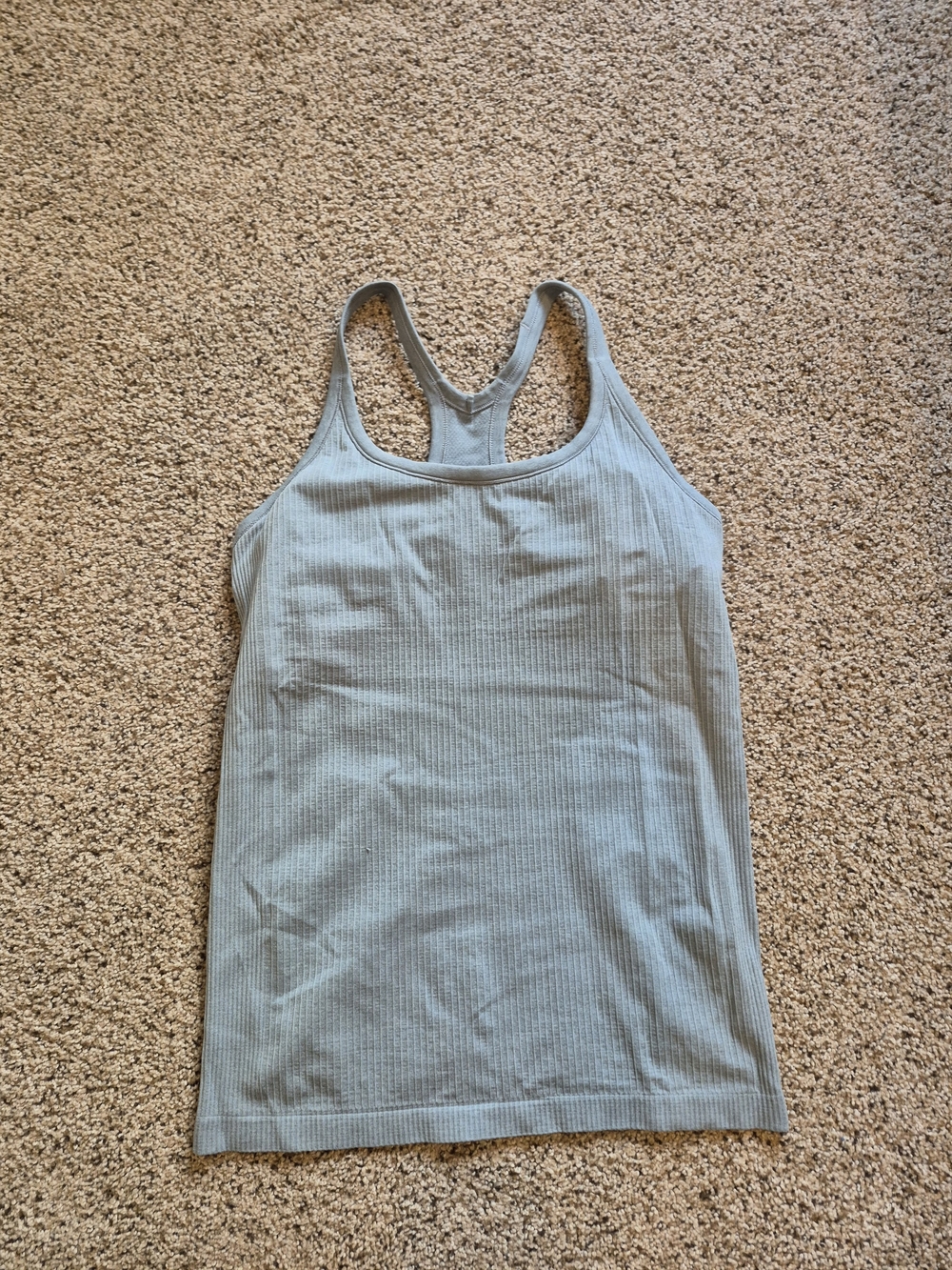 lululemon athletica Ribbed Racerback Tank Top in Light Sage Green